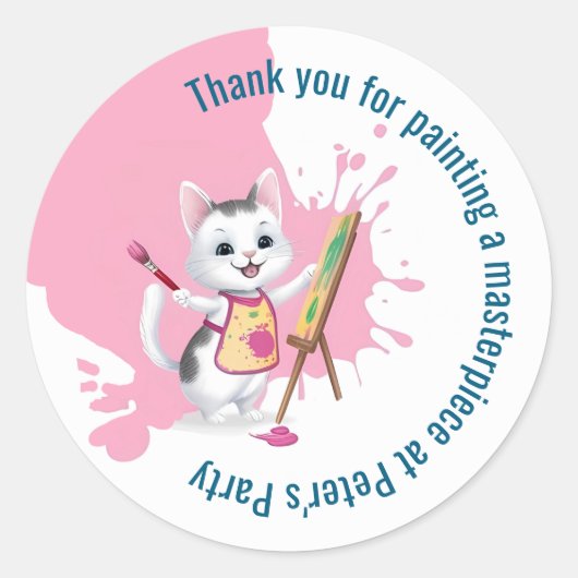 Sticker Rond Enfants art party enfants peinture fêtes (Devant)