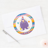 Sticker Rond Enfants Bigfoot Anniversaire Merci (Enveloppe)