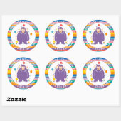 Sticker Rond Enfants Bigfoot Anniversaire Merci (Feuille)