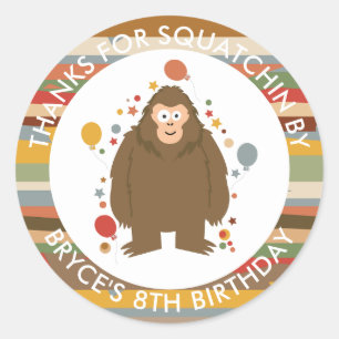 Sticker Rond Enfants Bigfoot Anniversaire Merci Classic Round