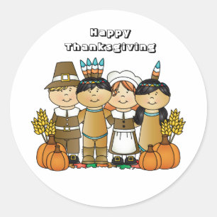 Sticker Rond Enfants bons thanksgivings