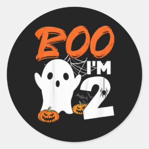 Sticker Rond Enfants Boo Im 2 Halloween Costume Anniversaire Dé