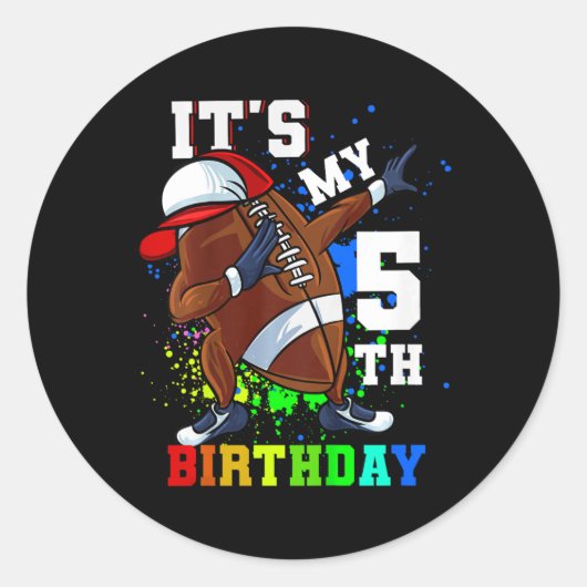 Sticker Rond Enfants C'Est Mon 5e Anniversaire 5 Anniversaire D (Devant)