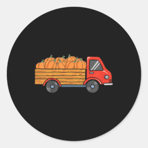 Sticker Rond Enfants Citrouille Camion Lazy Halloween Costume G