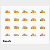 Sticker Rond Enfants citrouilles (Feuille)