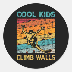 Sticker Rond Enfants cools escaladent les murs Extremesport Esc