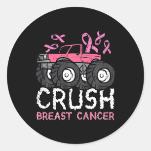 Sticker Rond Enfants Crush Cancer du sein Sensibilisation Monst