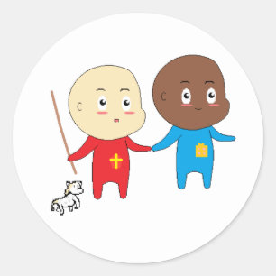 Sticker Rond Enfants Cutieful Art Babies St. Nicholas Sinterkla