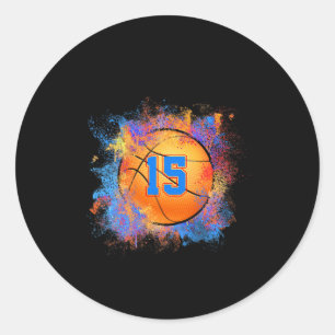 Sticker Rond Enfants de 15 ans 15e anniversaire Bysketbyll Enfa