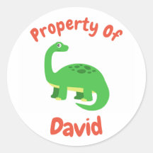 Enfants Diplodocus Dinosaur Nom personnalisé