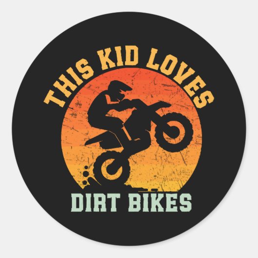 Sticker Rond Enfants Drôle Dirt Vélo (Devant)