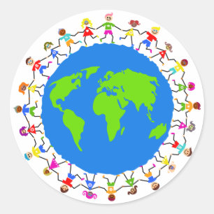 Sticker Rond Enfants du monde