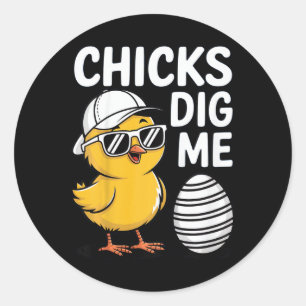 Sticker Rond Enfants Enfants Poussins Me Creuser Joyeux Garçons