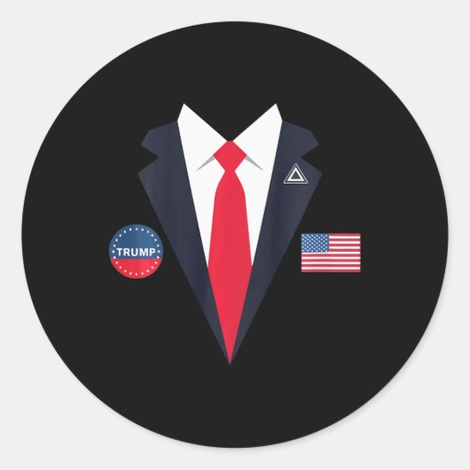 Sticker Rond Enfants Funny Trump Halloween Costume Président de (Devant)