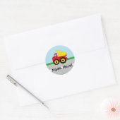 Sticker Rond Enfants garçons Construction camion (Enveloppe)