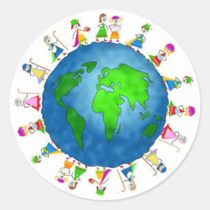 Sticker Rond Enfants globaux de nativité