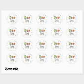 Sticker Rond Enfants Halloween fête d'anniversaire coloré (Feuille)