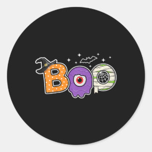 Sticker Rond Enfants Halloween saison Éffrayante Citrouille Tod