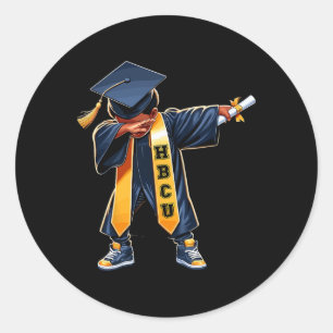 Sticker Rond Enfants Hbcu Funny Garys Grad Dabbing Diplôme