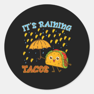 Sticker Rond Enfants Il Pleut Des Tacos-chemise Garçon Mexicain