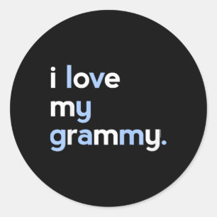 Sticker Rond Enfants J'Aime Ma Chemise Grammy Pour Garçons Gran