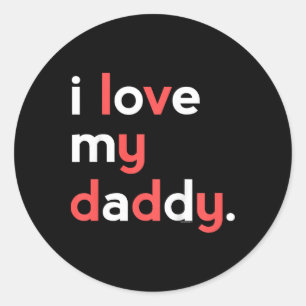Sticker Rond Enfants J'Aime Mon Papa Chemise Pour Garçons Papa 