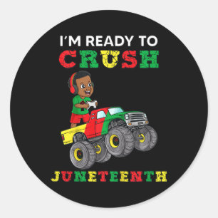 Sticker Rond Enfants Je suis prêt à écraser JunetDix Joueurs Fu