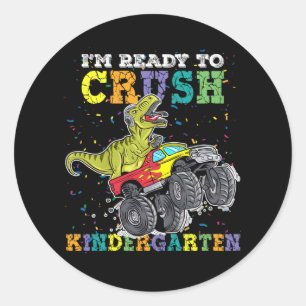 Sticker Rond Enfants Je suis prêt à écraser la maternelle Mo