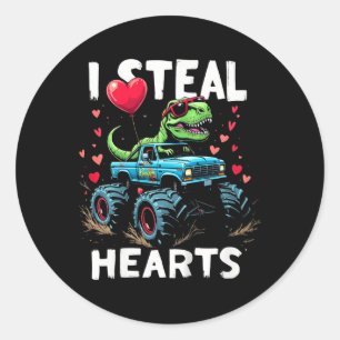 Sticker Rond Enfants, je vole des coeurs Enfants drôles de cade