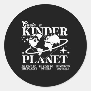 Sticker Rond Enfants Jour des terres Cute Créer Une Planète Kin