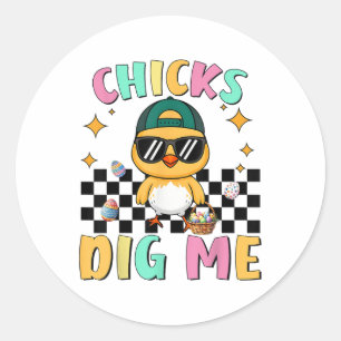 Sticker Rond Enfants Me Creuser Pâques Enfants Garçons Hommes J