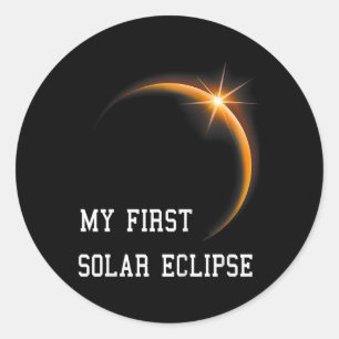 Sticker Rond Enfants Mon premier Solaire Eclipse Garçons Filles