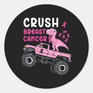 Sticker Rond Enfants Monster Camion Dinosaure Crush Cancer du s