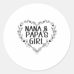 Sticker Rond Enfants Nana & Papas Girl Floral Heart To Gran