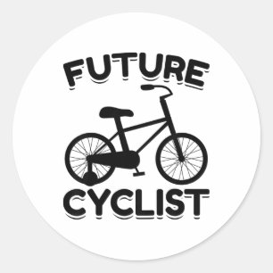 Sticker Rond Enfants Nouveau-né Par Cyclistes Bicyclette Cyclis