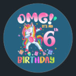 Sticker Rond Enfants OMG C'est mon 6e anniversaire filles Dabbi<br><div class="desc">Enfants OMG C'est mon 6e anniversaire filles Dabbing Unicorn cadeau. Un cadeau parfait pour votre père, maman, papa, hommes, femmes, amis et membres de la famille le jour de Thanksgiving, Noël, Fête des mères, Fête des pères, 4 juillet, 1776 Jour indépendant, Fête des anciens combattants, Fête de l'Halloween, Fête de...</div>