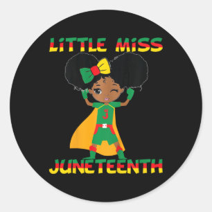 Sticker Rond Enfants petite Miss JunetDix mignonne fille noire 