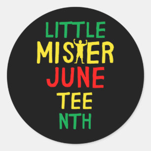 Sticker Rond Enfants Petite Mister JunetDix Fils Noirs Garçons