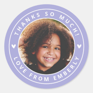 Sticker Rond Enfants Photo Coeurs mignons Anniversaire Favorise
