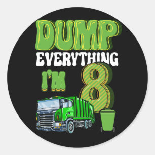 Sticker Rond Enfants Recyclage des ordures 8 ans Vieux camion à