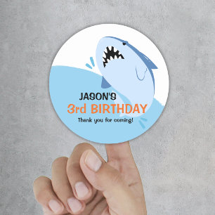 Sticker Rond Enfants requin Anniversaire Fête Garçon Fourniture