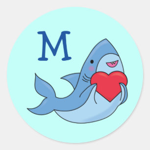 Sticker Rond Enfants requins mignonnes