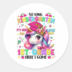 Sticker Rond Enfants Si Long Maternelle Diplômé Unic