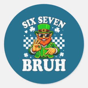 Sticker Rond Enfants six sept mec jour de la st patrick 6 7 mèm