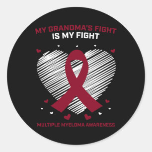 Sticker Rond Enfants Soutien au cancer du sang Grand-mère Myelo
