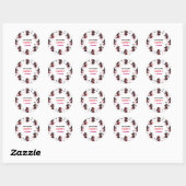 Sticker Rond Enfants style Ninja fille anniversaire (Feuille)