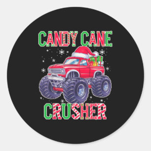 Sticker Rond Enfants Sucre de canne de Noël Croisher Xmas Monst