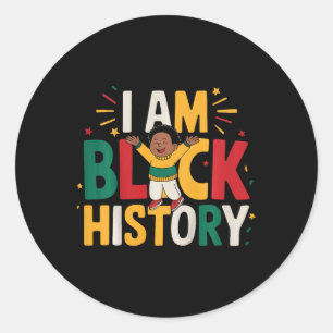 Sticker Rond Enfants Toddler Noir Histoire Je Suis Junetdix Noi