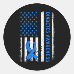 Sticker Rond Enfants Type 1 Sensibilisation au diabète Drapeau