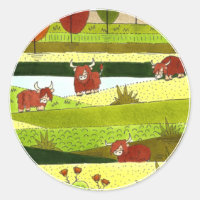 Enfants Vaches Highland Automne Enveloppe Ferme Ph